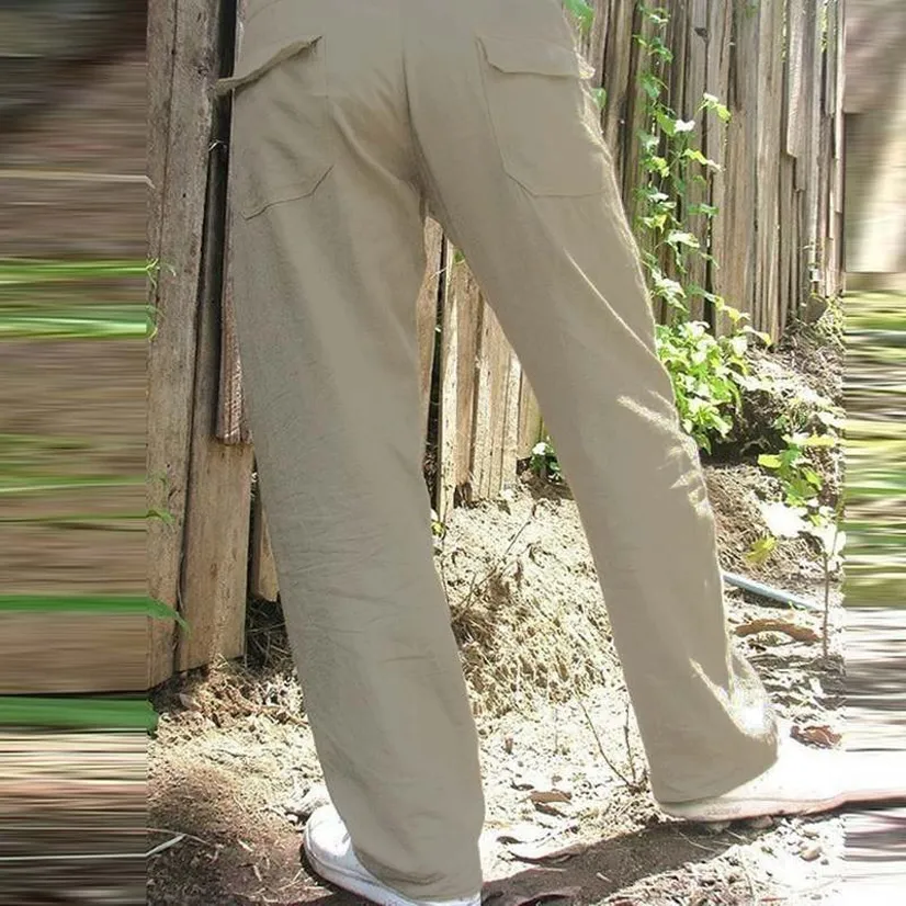 Pantalon en coton et lin homme pour la randonnée